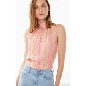 Generation Love Jordyn Choker Blouse Neon Snake M